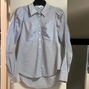 Veronica Beard Striped Long Sleeve Button Up Shirt